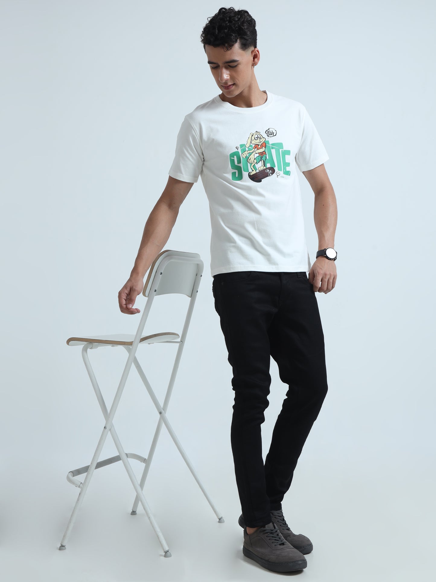 Sustainable White Round Neck T Shirt