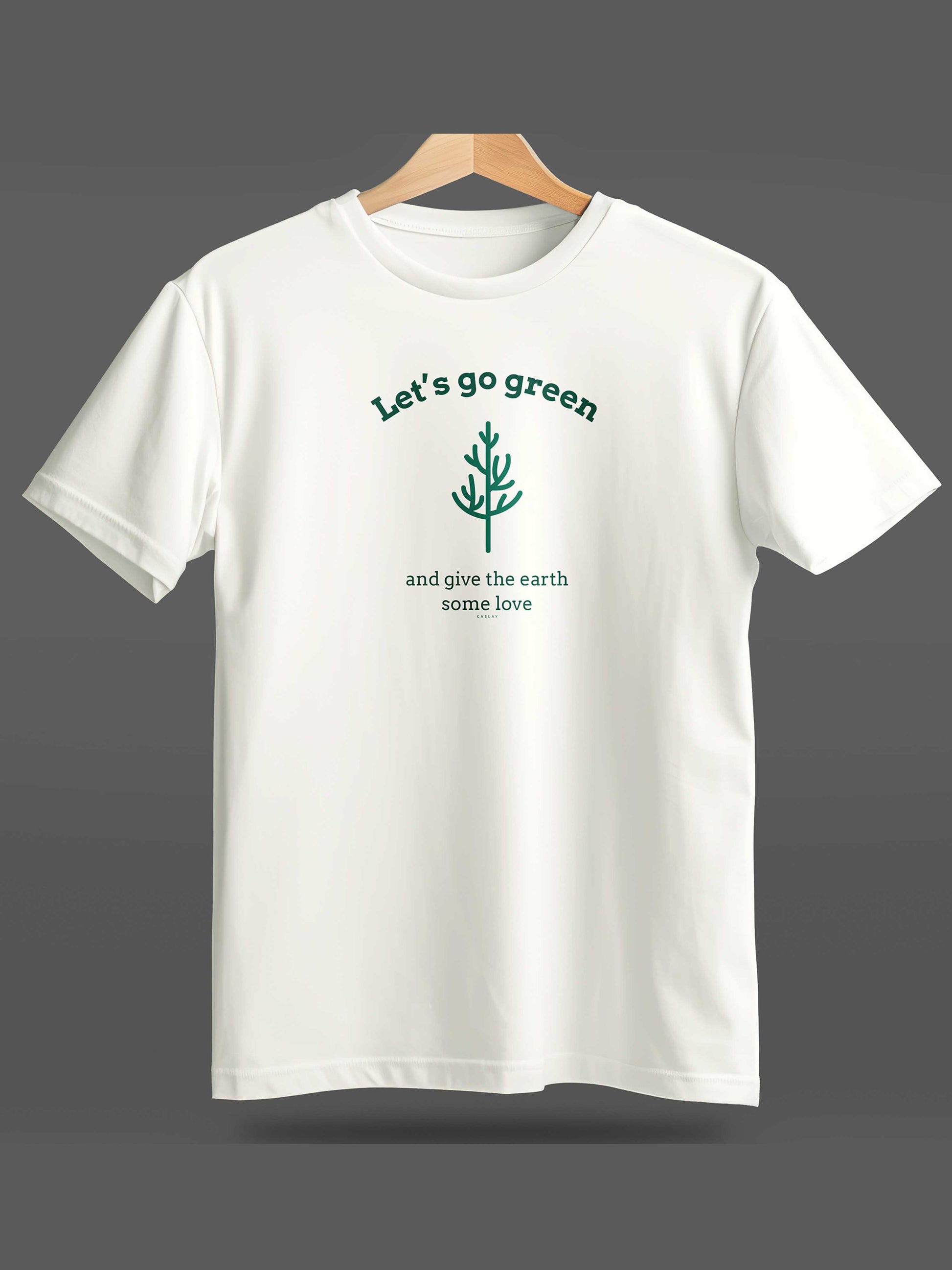 Go Green White Printed T-Shirt