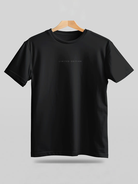 Sustainable Black Crew Neck Printed T Shirt