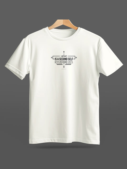 Sustainable White Crew Neck Printed T Shirt