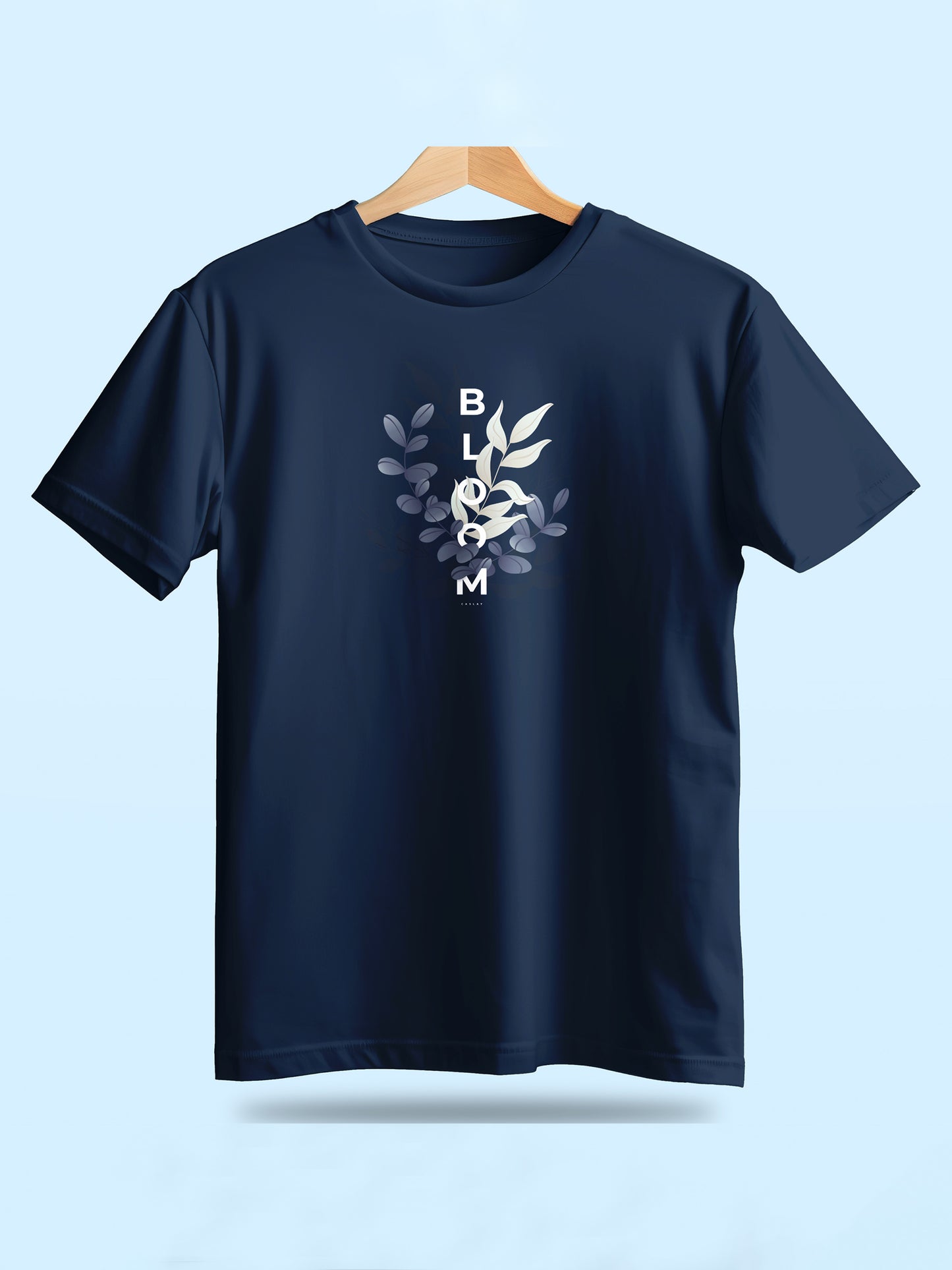 Sustainable Bloom  Navy Blue Crew Neck Printed T Shirt